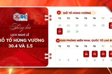 THÔNG BÁO LỊCH NGHỈ LỄ GIỖ TỔ HÙNG VƯƠNG, 30/4 VÀ 01/5/2026